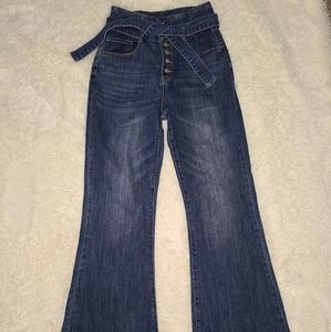 Forever 21 High Rise Button Fly Wide Leg Jeans EUC